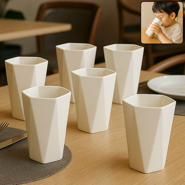 Hexagon Shape Plastic Drinking Glass Set (6 Pc) - dailyneed.life