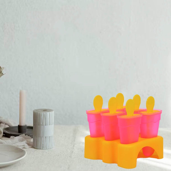Kulfi Maker Moulds Set Plastic Homemade Kulfi Mould 6pcs Set For Freezer Use - dailyneed.life