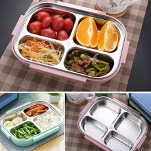 Black Transparent 4 Compartment Lunch Box for Kids and adults, Stainless Steel Lunch Box with 4 Compartments. - dailyneed.life