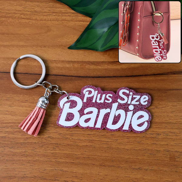 Text Keychain with Glitter Finish and Tassel Charm (1 Pc) - dailyneed.life