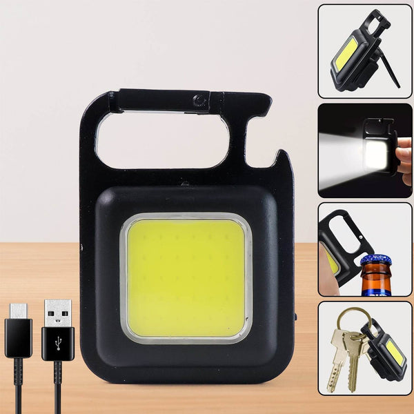 Mini Rechargeable Keychain Flashlight - 4 Light Modes with Folding Bracket & Magnetic Base - dailyneed.life