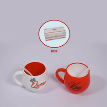 King & Queen Printed Couple Matching Coffee / Tea Plastic Coffee Mug (300ml Set of 2) - dailyneed.life
