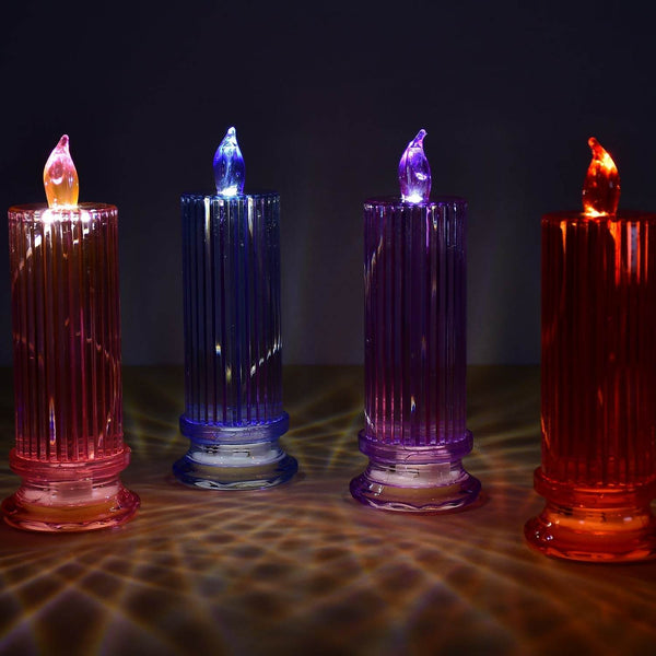 Big Simple Candles for Home Decoration, Crystal Candle Lights, Diwali (Multicolor) - dailyneed.life