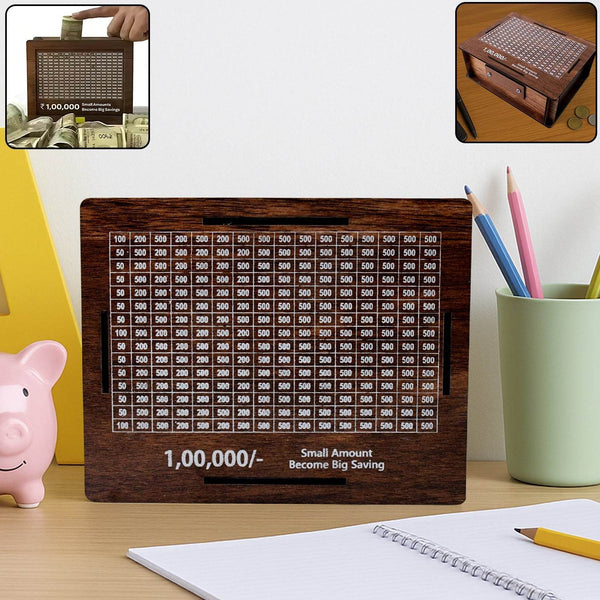 Wooden Money / Piggy Bank, Money Box (1 Pc / Pen Not Included) - dailyneed.life