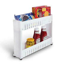 Multipurpose 2 Layer Slim Side Space Saving Storage Organizer Rack Shelf - dailyneed.life