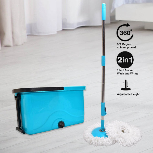 Quick Spin Mop – Plastic Floor Cleaner with Big Bucket & Easy Wheels - dailyneed.life
