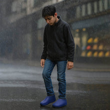 Blue Non-Slip Silicone Rain Reusable Anti skid Waterproof Fordable Boot Shoe Cover (1 Pair) - dailyneed.life
