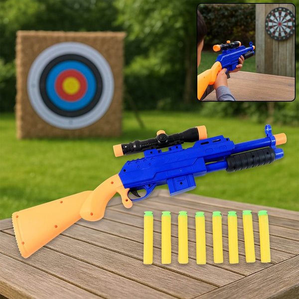 Shot Air Gun Toy with Scope and 8 Soft Foam Bullets Set - dailyneed.life
