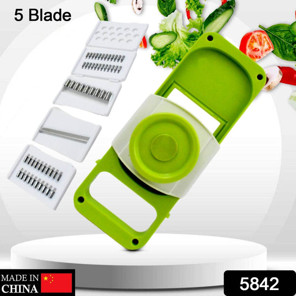 Slicer for Kitchen 5 in 1 Foldable Vegetable Slicer Blade Potato Cutter, Veggie Slicer, Onion Slicer, Julienne Grater with Protective Guards, Stainless Steel Blade - dailyneed.life