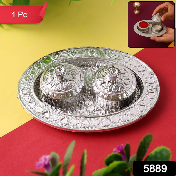 Oval Shape Special Puja Thali (1 Pc / Mix Design) - dailyneed.life