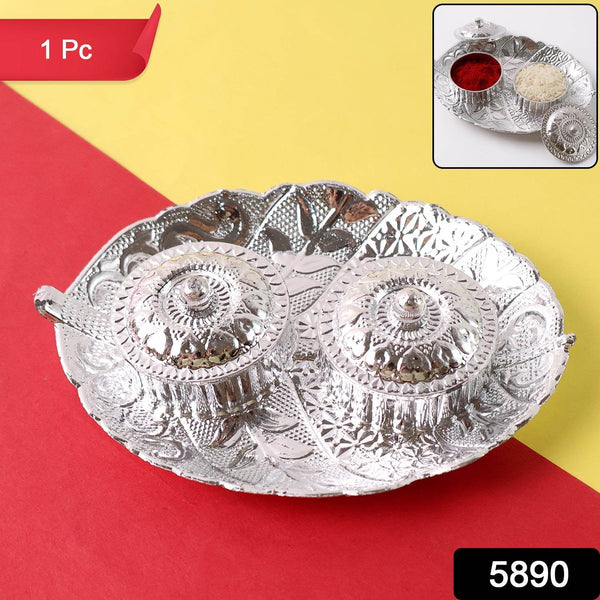 Leaf Shape Special Puja Thali (1 Pc / Mix Design) - dailyneed.life
