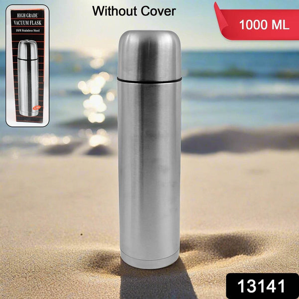 Vacuum Flask Without Cover, 18/8 Stainless Steel | Hot and Cold Water Bottle with Push-Down Lid | Double Walled Stainless Steel Bottle for Travel, Home, Office, School, Picnic (1000 ML / Without Cover) - dailyneed.life