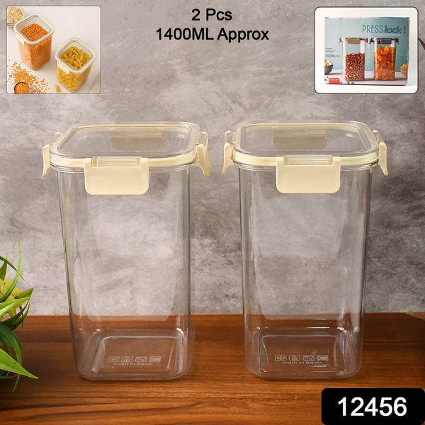 Apex Press N’ Lock Airtight Kitchen Storage Container Set (2Pc/1400ml) Approx - dailyneed.life