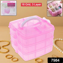 Versatile 18-Grid 3-Layer Transparent Plastic Organizer Box with Adjustable Dividers for Jewelry & Fishing Hooks - dailyneed.life