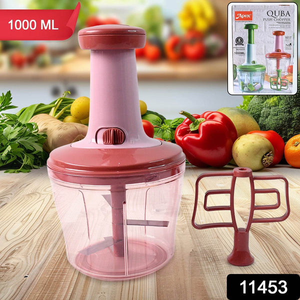 Apex Quba Push Chopper with Stainless Steel Blades (1000ml) - dailyneed.life
