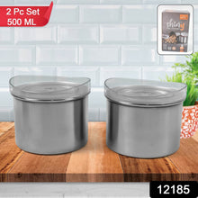 Multipurpose Stainless Steel Airtight Containers with See Through Lid (2 Pc / 500 ML) - dailyneed.life
