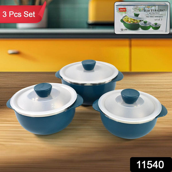 Apex Microwave-Safe Serving Bowl 3 Pcs Set (700ml, 1000ml, 1400ml) - dailyneed.life