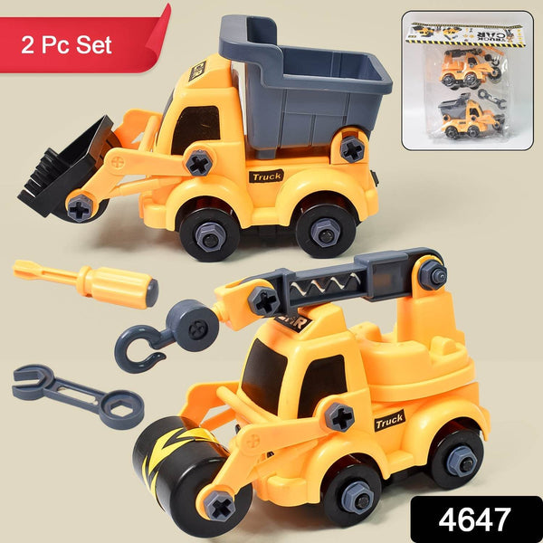 Engineering Vehicles Nut Assembly Toy – DIY Vehicle Model Set for Kids, Simulation Car Construction Toy (2 Pc Set) - dailyneed.life