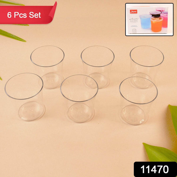 Apex Welcome Plastic Glass Set for Daily Use – Set of 6 - dailyneed.life