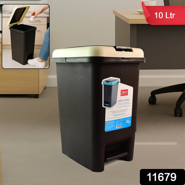 Apex Push N Pedal Plastic Dustbin 10L Capacity (1 Pc) - dailyneed.life