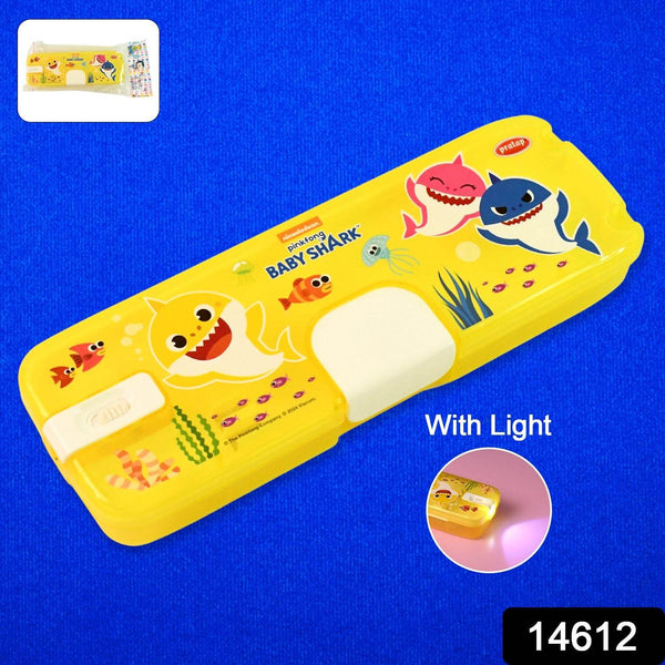 Plastic Pencil Box with LED Light & Cartoon Print (1 Pc) - dailyneed.life