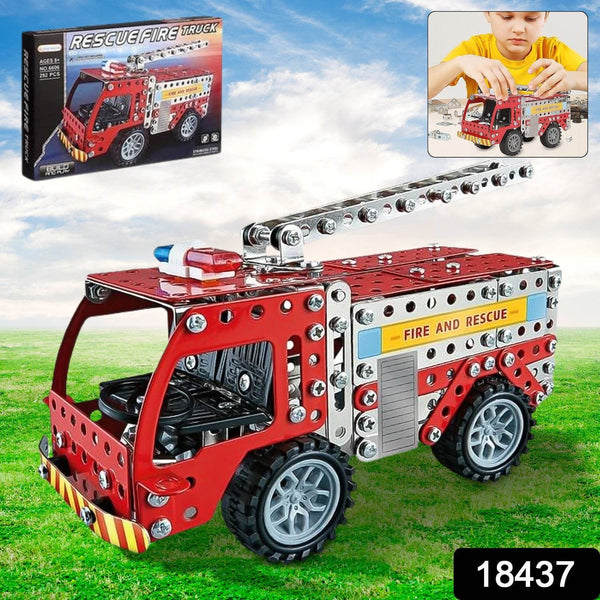Metal DIY Fire Truck Building Blocks for Kids (Fire Truck / 292pcs of truck tool / 1 Set) - dailyneed.life