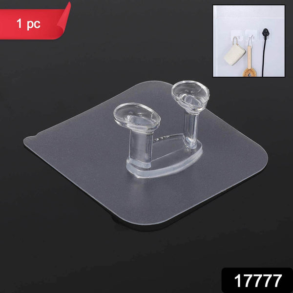 Transparent Self-Adhesive Wall Hook – Drill-Free, Waterproof & Oil-Proof for Toothbrush, Socket (1 Pc) - dailyneed.life
