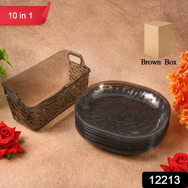 Plastic Household Plates Dinner Plates Dish Tray Skewer Bone Plate Set (10 Pcs Set) - dailyneed.life