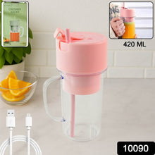 Portable Crusher Juicer With Handle & Straw, USB Rechargeable Multi Blades (420 ML) - dailyneed.life