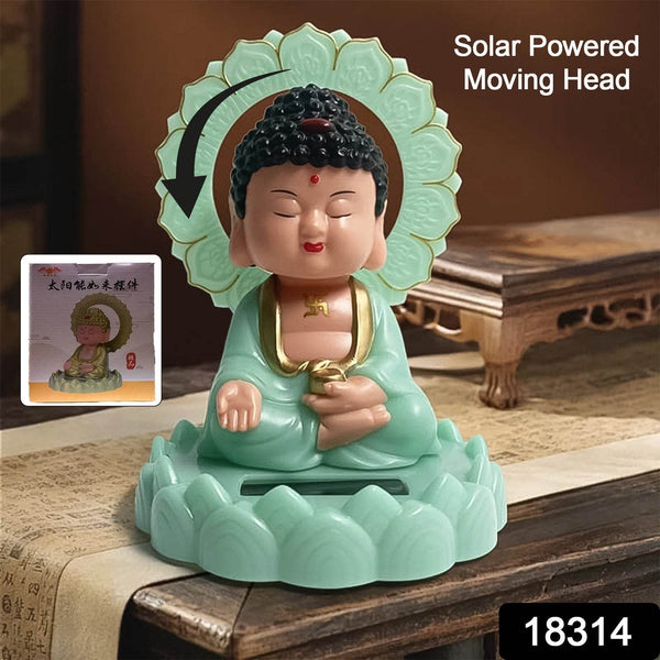 Plastic Solar Powered Moving Head Sitting Action Buddha Statue (1 Pc / Mix Color) - dailyneed.life