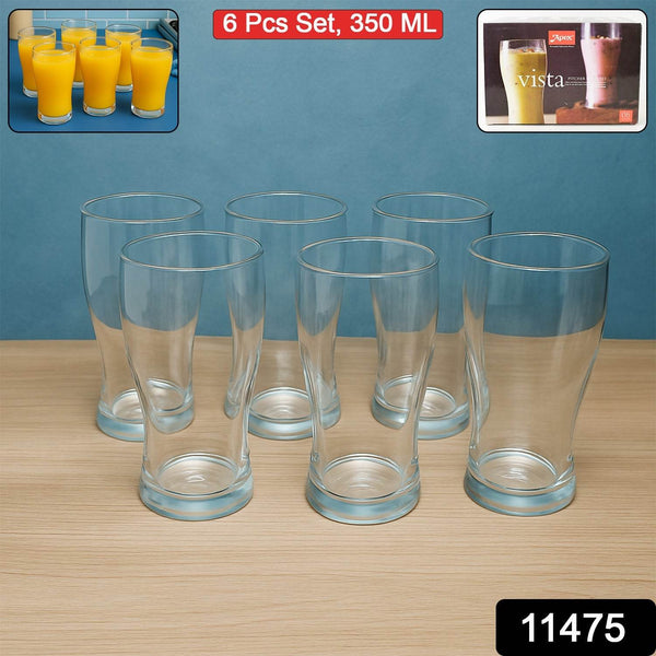 Apex Vista Unbreakable Pitcher Glass Set – 350 ML (Approx) | 6-Piece - dailyneed.life