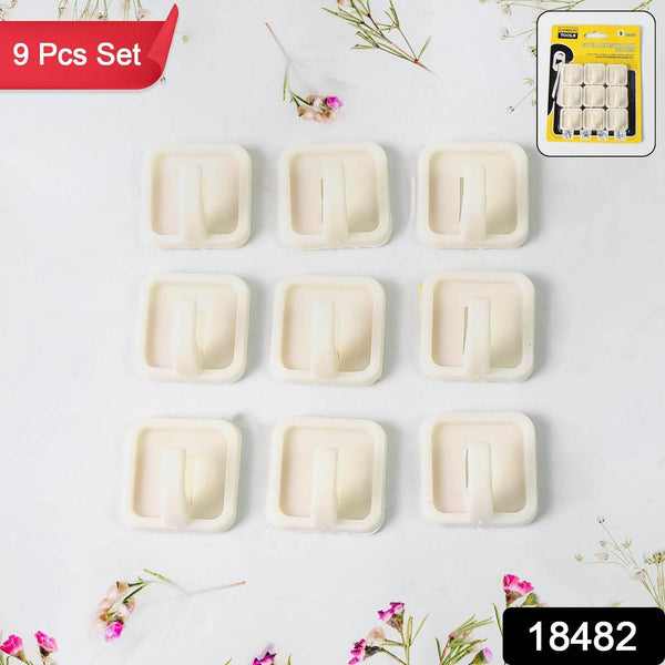Adhesive Hooks for Wall Hanging Clothes Strong Adhesive Hooks (9 pcs Set) - dailyneed.life