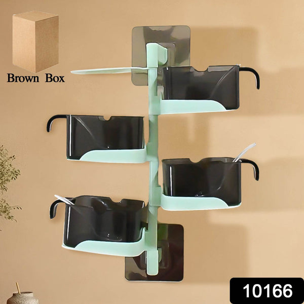 Rotating Spice Jars Vertical Rotatable Seasoning Box 5 Section / Tier With 5 Spoon (1 Set) - dailyneed.life