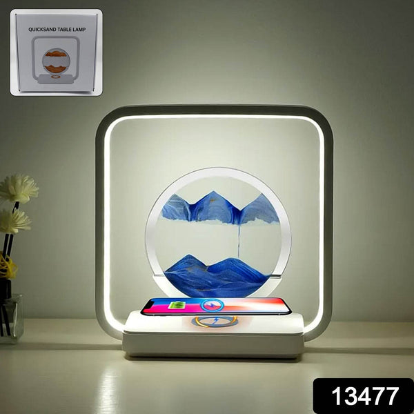 13477 3D Wireless Charging LED Light USB Quicksand Painting Lamp for Bedroom - dailyneed.life