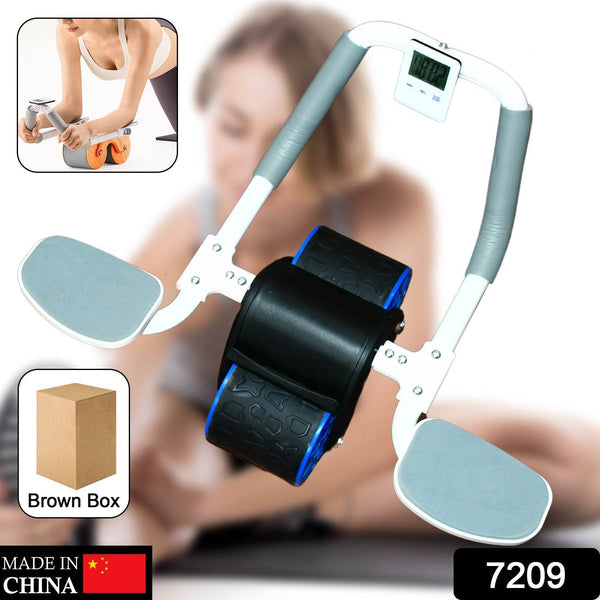 Abdominal Roller Wheel, Automatic Rebound Sponge Handle, Double Wheel Abdominal Roller, Non-Slip Timer Function with Elbow Support for Exercises for Body Fitness Strength Training Home Gym - dailyneed.life