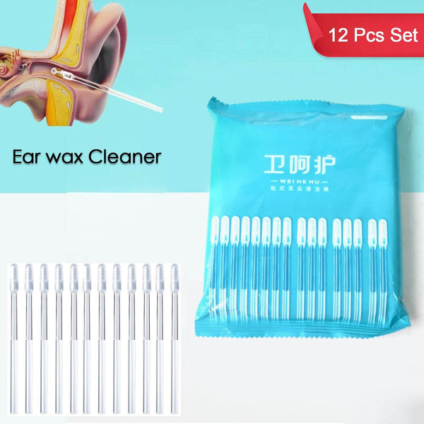Ear wax Cleaner Stick Silicone Reusable Sticky Ear wax Removal Kit (12 Pcs Set) - dailyneed.life