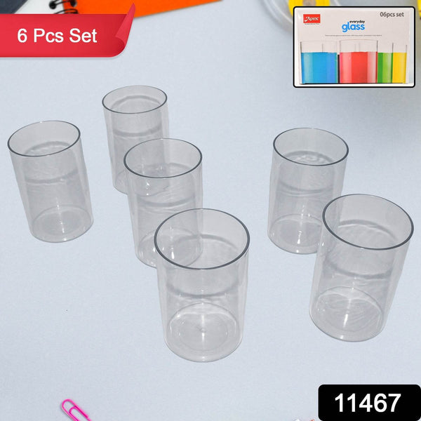 Apex Everyday Plastic Glass Set – 6 Pieces Lightweight & Unbreakable - dailyneed.life
