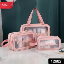 Cosmetic Pouch, Make up Bag for Home & Travel, Toiletry Bag for Cosmetics, Brushes, Accessories Set of 3 Small, Medium & Big - Wash Bag - dailyneed.life