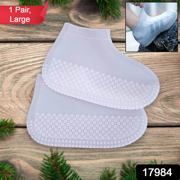 Non-Slip Silicone Rain Reusable Anti skid Waterproof Fordable Boot Shoe Cover (Large Size / 1 Pair / Mix Color) - dailyneed.life