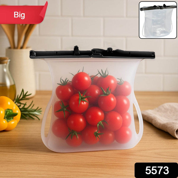 Reusable Silicone Food Storage Bag – Leakproof, Flat Bottom, Freezer & Microwave Safe, BPA-Free Snack & Sandwich Bag (1 Pc) - dailyneed.life