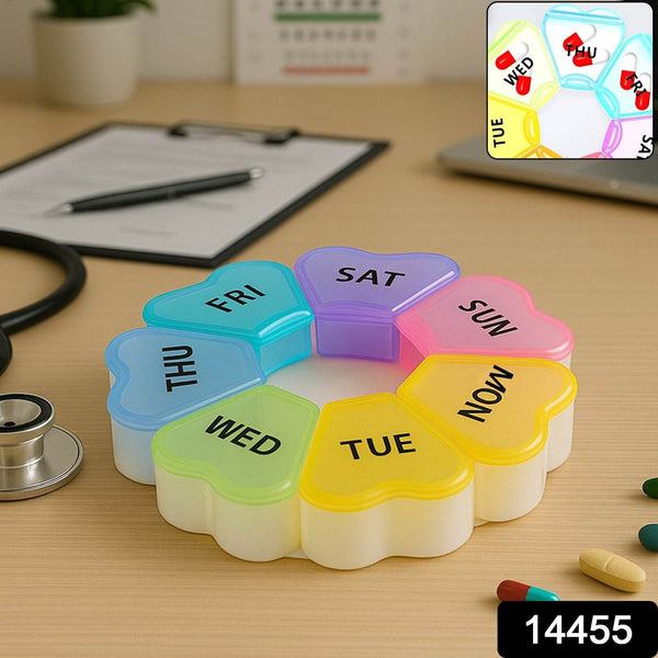 7-Day Round Weekly Pill Organizer Box (1 Pc) - dailyneed.life