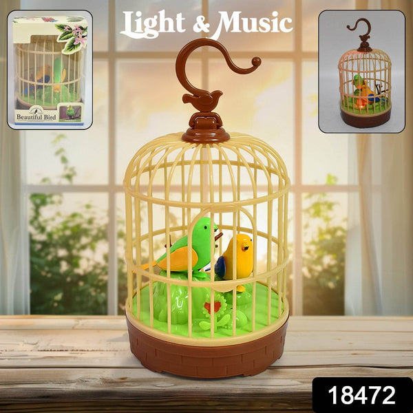 Sound Activated Chirping Bird in Hanging Cage, Beautiful Pinjra Bird Toy (1 Pc / Battery Not Operated) - dailyneed.life