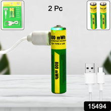 AAA Rechargeable 800 mWh Batteries With Recharging Cable (2 Pc Set) - dailyneed.life