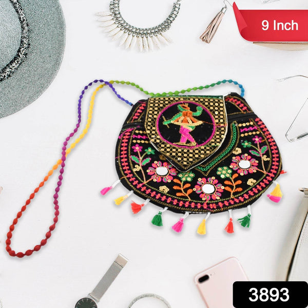 9 inch Handcrafted Cotton Embroidered Shoulder Bag for Girls & women (1 Pc) - dailyneed.life