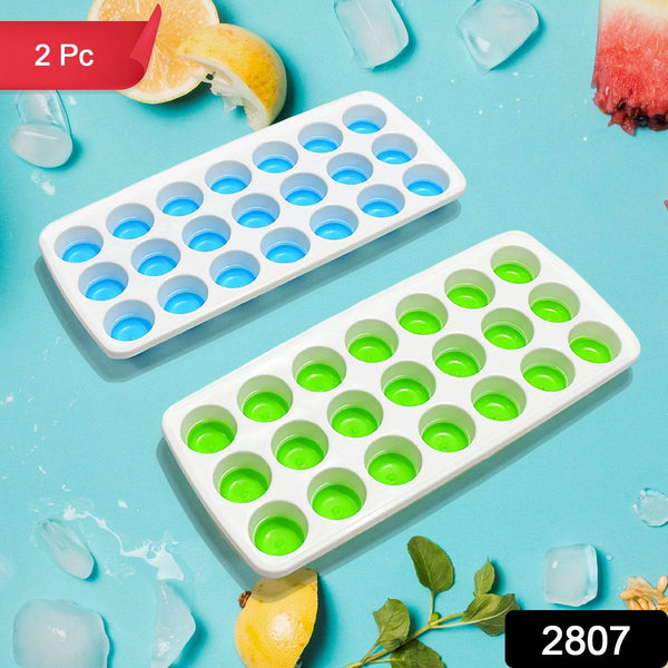 21 Cavity Up Ice Cube Trays-Easy Release, Flexible Silicone Bottom - Stackable, BPA Free, Food Grade - for Convenient Freezer Ice Making (2 Pc Set) - dailyneed.life