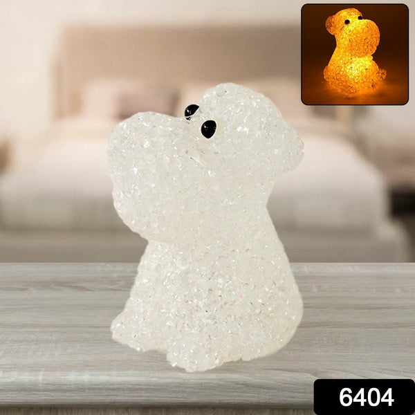 Dog Shape Crystal LED Night Light Lamp – Cute Glowing Animal Decorative Light (1 Pc) - dailyneed.life