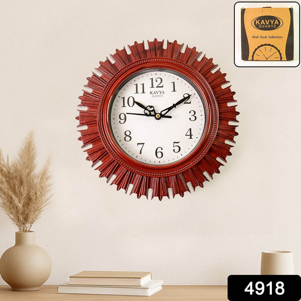 Wooden Look Round Wall Clock - Battery Operated, Easy-to-Read, Plastic Design for Home/Office - dailyneed.life