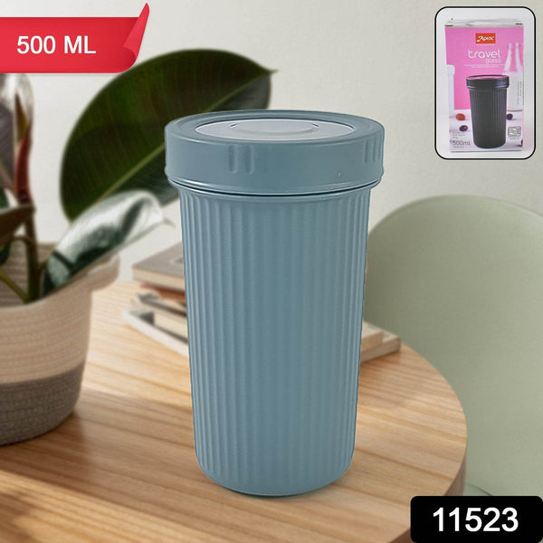 Apex Double Wall Inner Steel Travel Glass (500ml) Approx (1 Pc / Mix Color) - dailyneed.life