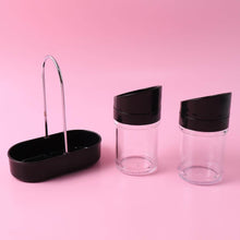 Apex Helix Salt N' Pepper 2-Piece Plastic Jar Set with Stand - dailyneed.life