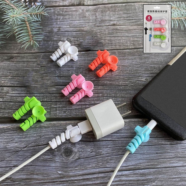 Cable Cord Protector Saver with Suction end (Suction Winder / 4 Pcs Set) - dailyneed.life